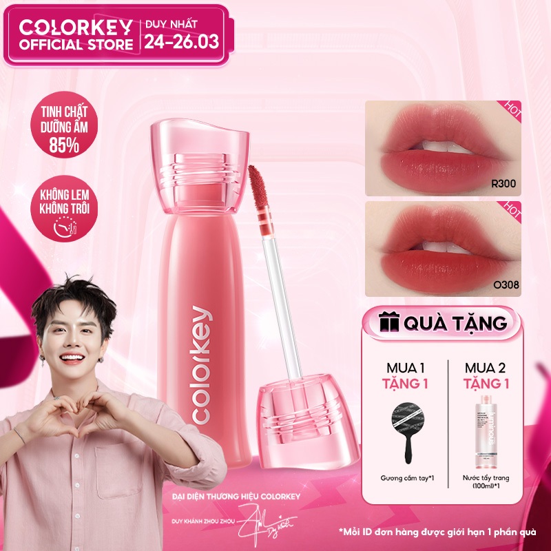 Review Son COLORKEY Watery Tint – Lì Mịn Nhẹ Môi, Không Dính, Lâu Trôi