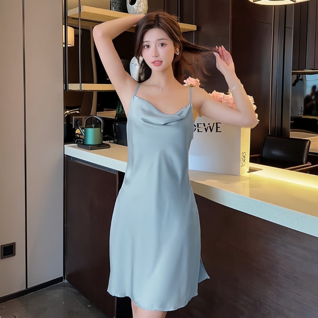 Váy Ngủ 2 Dây Liền Thân Dáng Xuông AMAKA-MD12 – Review Chi Tiết - Hinh 7