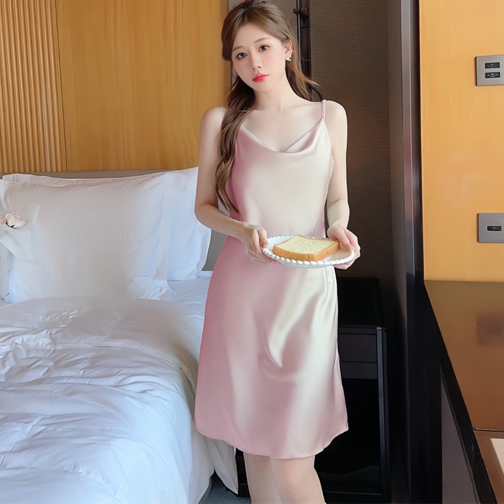 Váy Ngủ 2 Dây Liền Thân Dáng Xuông AMAKA-MD12 – Review Chi Tiết - Hinh 8