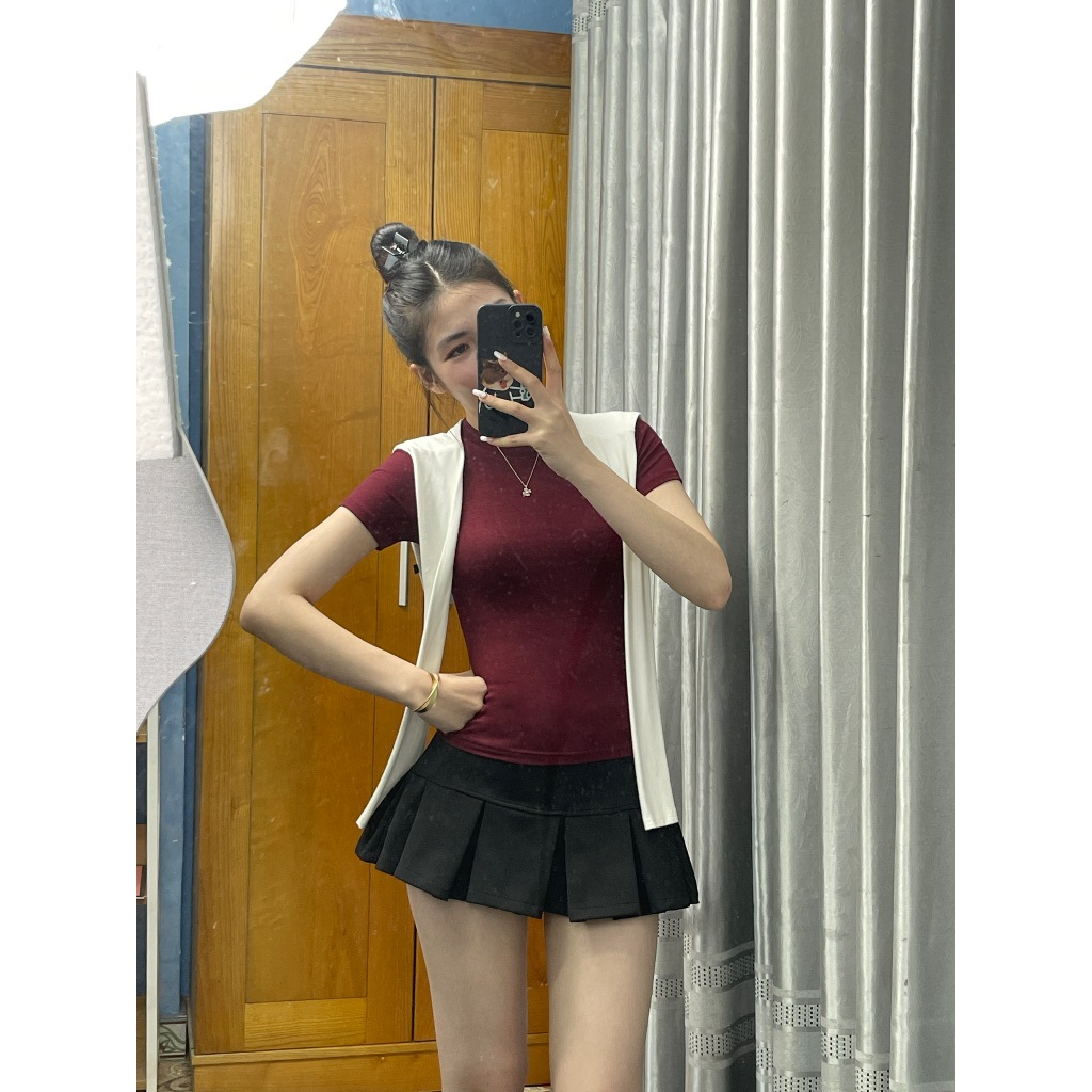 Set 3 Món Áo Thun Ôm Body BAP STUDIO: Review Chi Tiết Bộ Set Cotton Mềm Mịn Kèm Váy Xếp Ly - Hinh 22