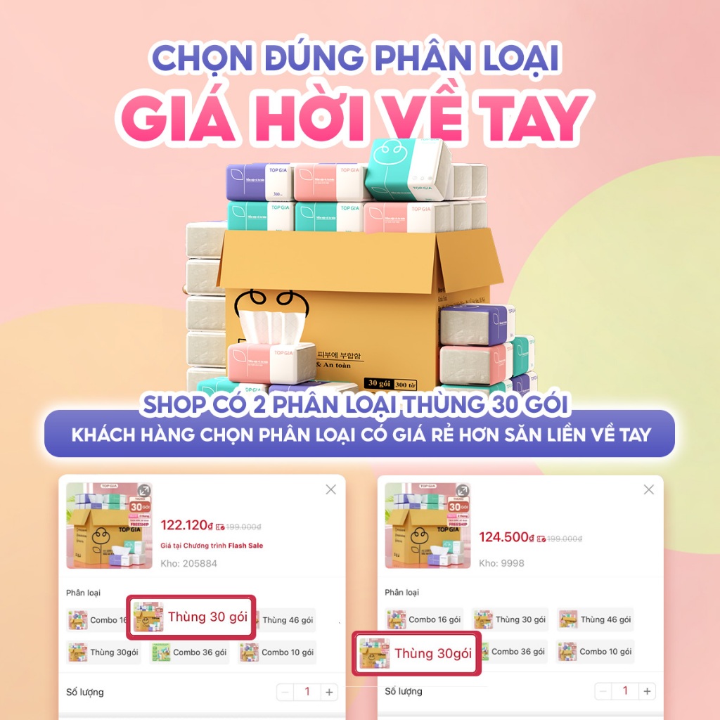 Review Thùng 30 Gói Giấy Ăn Rút Topgia 3 Màu Cao Cấp 4 Lớp - Lựa Chọn Thông Minh Cho Gia Đình - Hinh 2