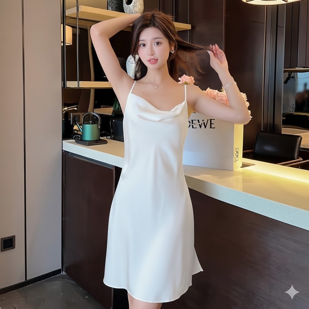 Váy Ngủ 2 Dây Liền Thân Dáng Xuông AMAKA-MD12 – Review Chi Tiết - Hinh 18