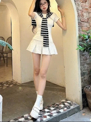 Set 3 Món Áo Thun Ôm Body BAP STUDIO: Review Chi Tiết Bộ Set Cotton Mềm Mịn Kèm Váy Xếp Ly - Hinh 3
