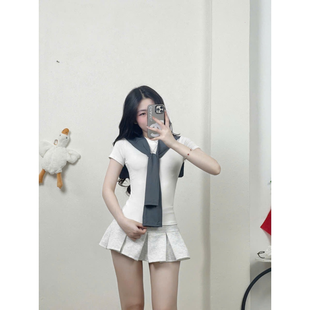 Set 3 Món Áo Thun Ôm Body BAP STUDIO: Review Chi Tiết Bộ Set Cotton Mềm Mịn Kèm Váy Xếp Ly - Hinh 27