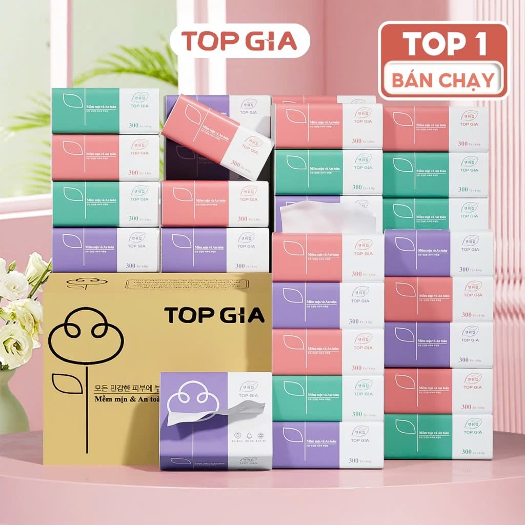 Review Thùng 30 Gói Giấy Ăn Rút Topgia 3 Màu Cao Cấp 4 Lớp – Lựa Chọn Thông Minh Cho Gia Đình