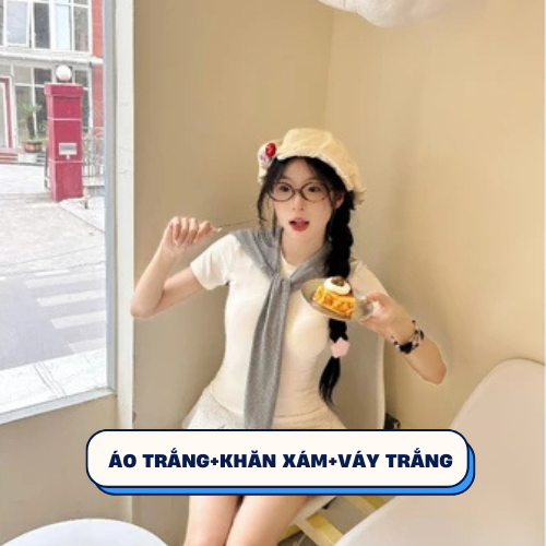 Set 3 Món Áo Thun Ôm Body BAP STUDIO: Review Chi Tiết Bộ Set Cotton Mềm Mịn Kèm Váy Xếp Ly - Hinh 8