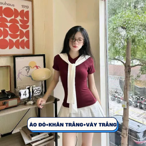 Set 3 Món Áo Thun Ôm Body BAP STUDIO: Review Chi Tiết Bộ Set Cotton Mềm Mịn Kèm Váy Xếp Ly - Hinh 26