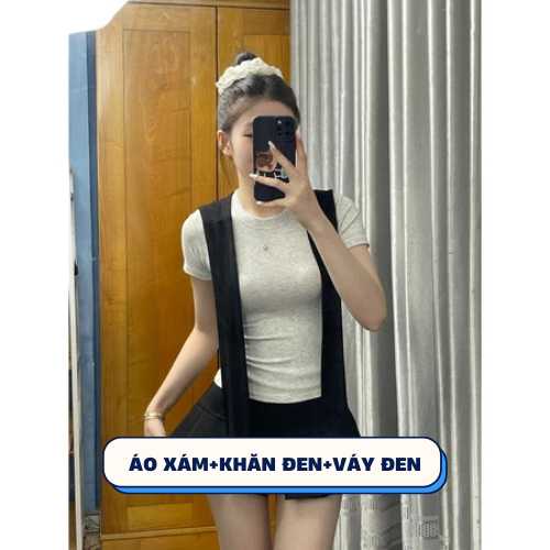 Set 3 Món Áo Thun Ôm Body BAP STUDIO: Review Chi Tiết Bộ Set Cotton Mềm Mịn Kèm Váy Xếp Ly - Hinh 21