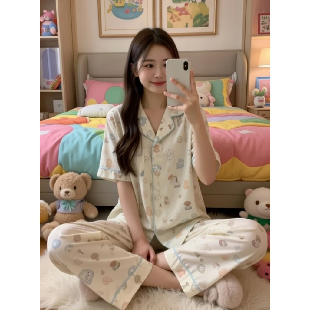 Review Bộ Pijama Nữ MeowMeow - Lụa Mềm Mại, Thoáng Mát, Cực Kỳ Dễ Thương - Hinh 3