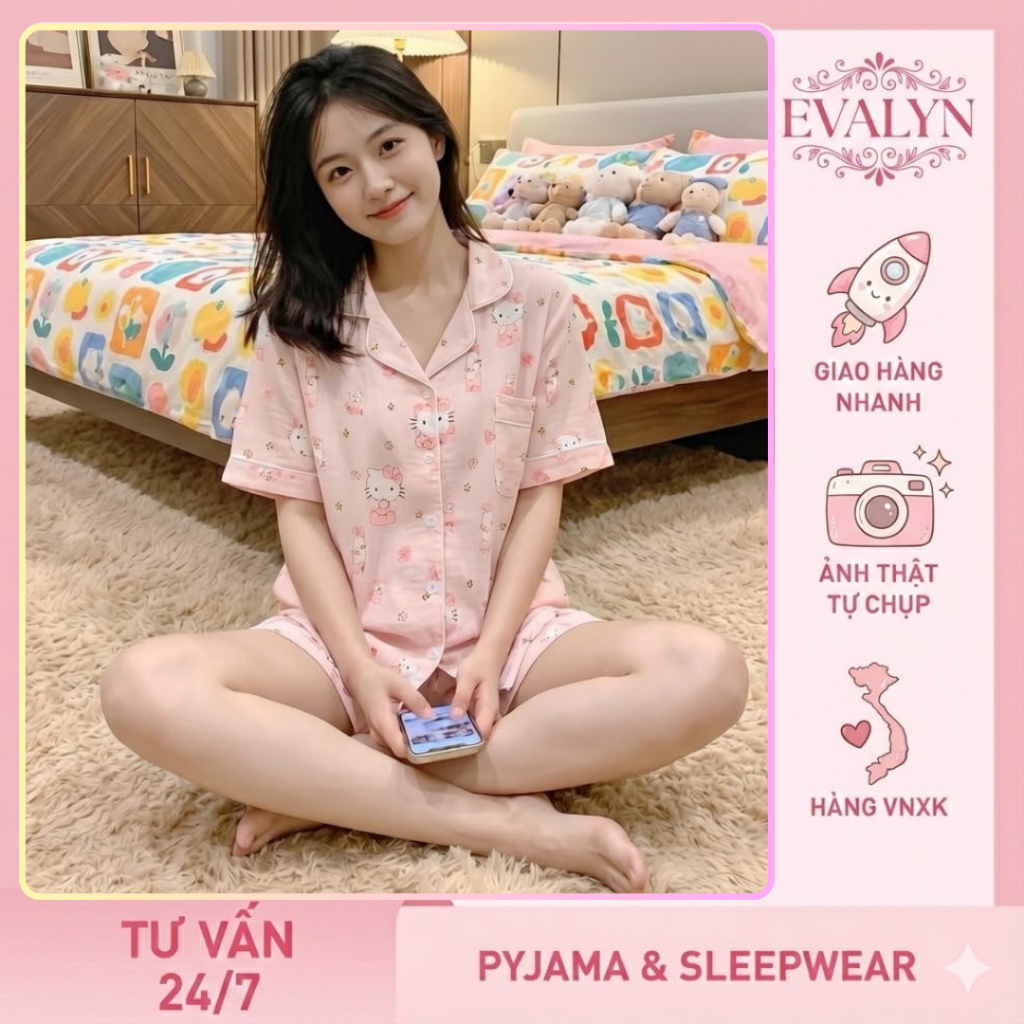 Review Bộ Pijama Nữ MeowMeow – Lụa Mềm Mại, Thoáng Mát, Cực Kỳ Dễ Thương